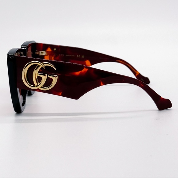 NEW GUCCI GG0956S 009 OVERSIZED BLACK ORANGE PINK WOMEN SUNGLASSES GUCCI - Picture 8 of 13